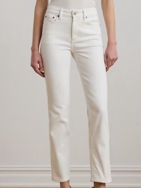 Ralph Lauren Women's Classic Straight Cropped Jeans in White
